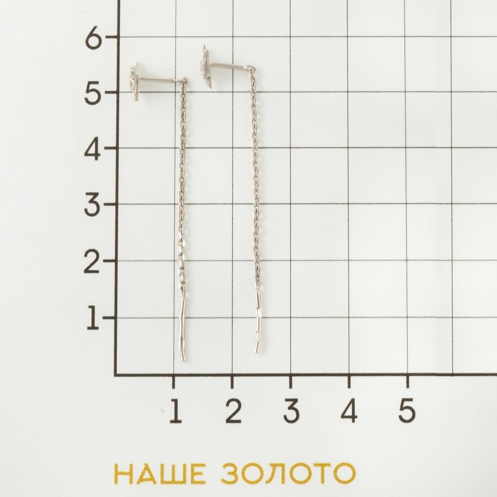 Серебряные серьги протяжки Efremof  со вставками (фианит) ЮП1210015498
