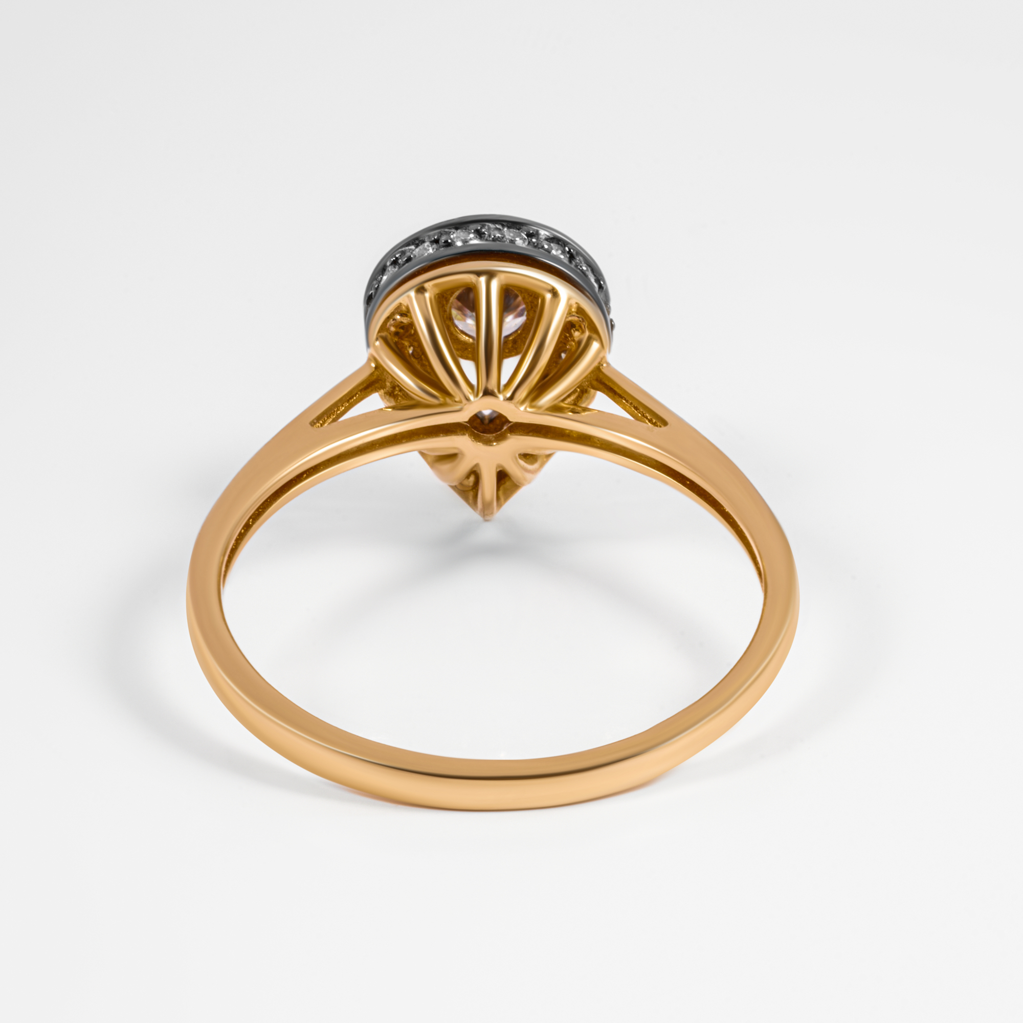 Золотое кольцо Sokolov из красного золота 585 пробы  со вставками (фианит) ДИ018541, размеры от 16 до 18