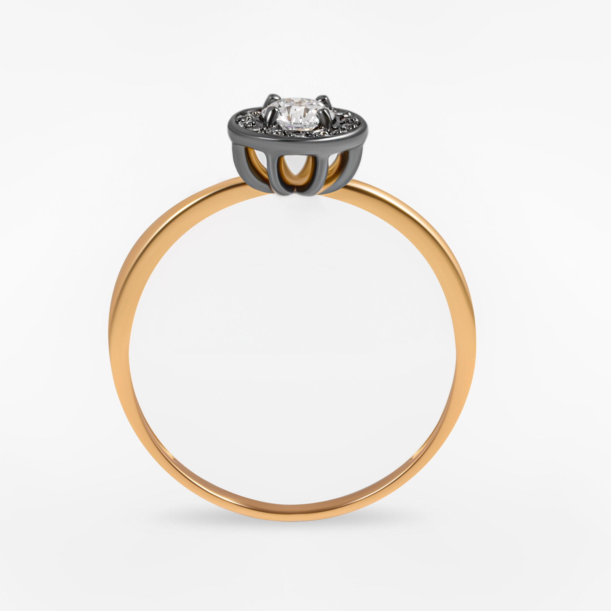 Золотое кольцо Sokolov из красного золота 585 пробы  со вставками (фианит) ДИ018531, размеры от 16 до 18