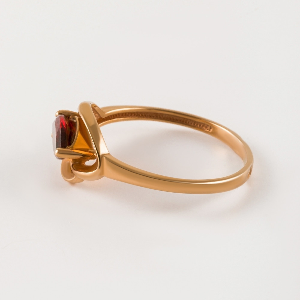 Золотое кольцо Ювелирные традиции из красного золота 585 пробы со вставками из полудрагоценных камней (гранат) ЮИК120-4484гр, размеры от 16 до 19.5