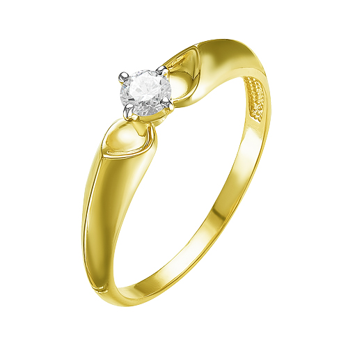 Золотое кольцо Ювелирные традиции из красного золота 585 пробы со вставками из драгоценных камней (бриллиант) ЮИК312-4076, размеры от 15 до 18