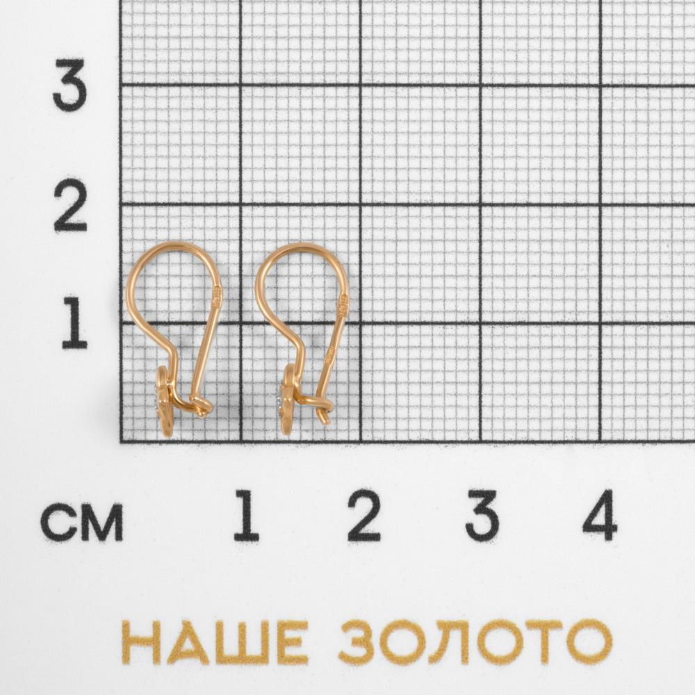 Золотые серьги детские Efremof из красного золота 585 пробы  со вставками (фианит) ЮПС1320938