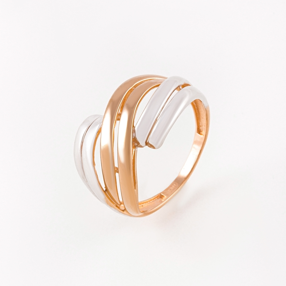 Золотое кольцо Санис из красного золота 585 пробы СН01-105548, размеры от 18 до 19.5