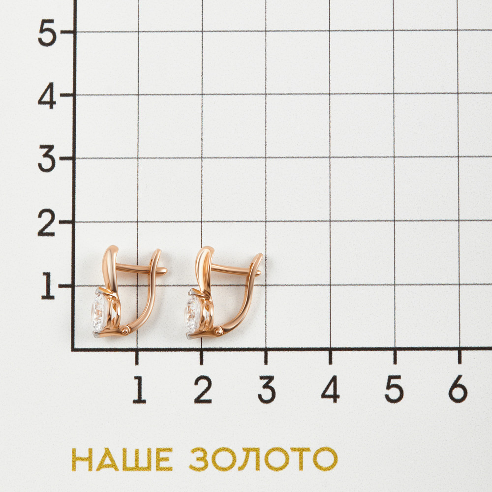 Золотые серьги Sokolov из красного золота 585 пробы  со вставками (фианит) ДИ028978
