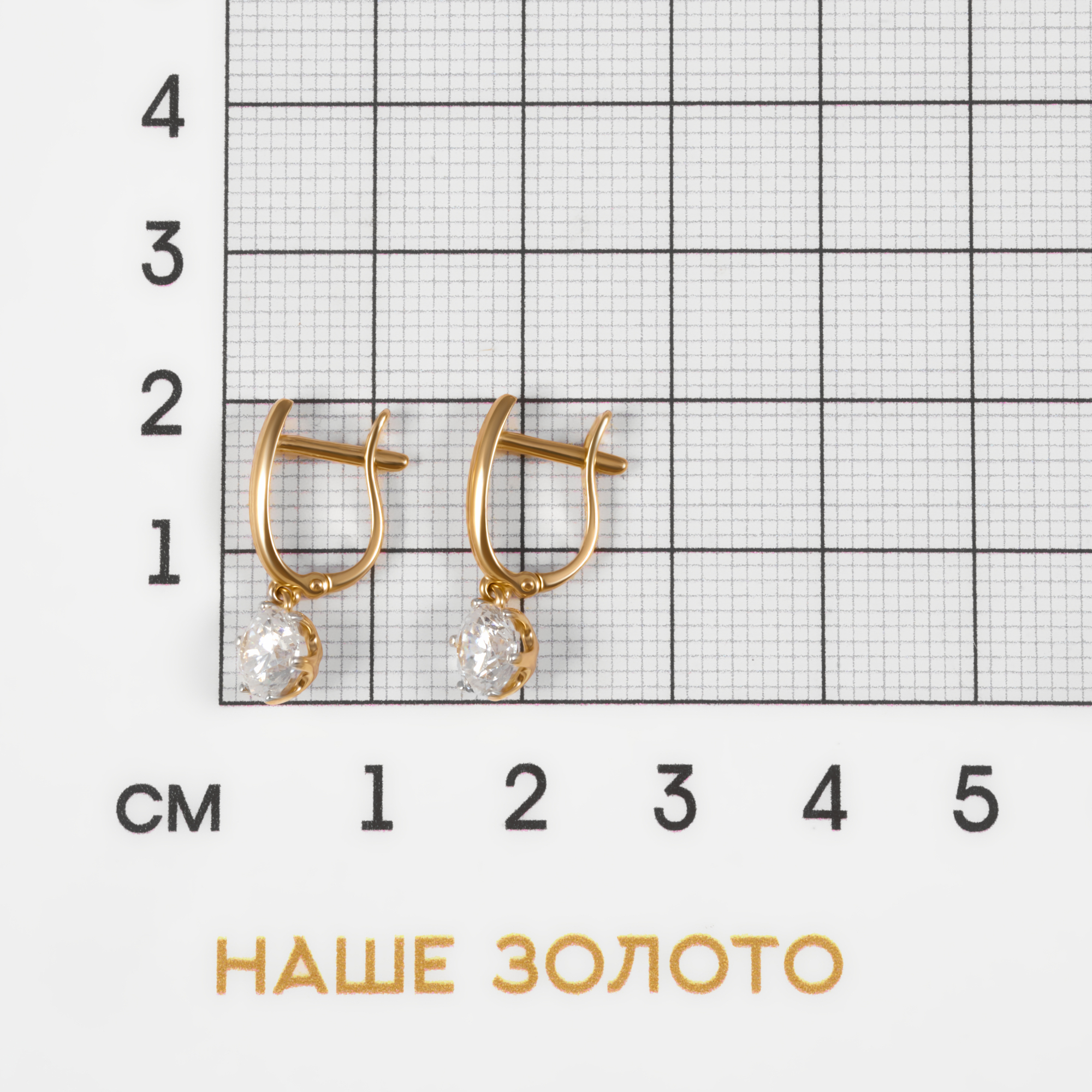 Золотые серьги подвесные Sokolov из красного золота 585 пробы  со вставками (фианит) ДИ028980