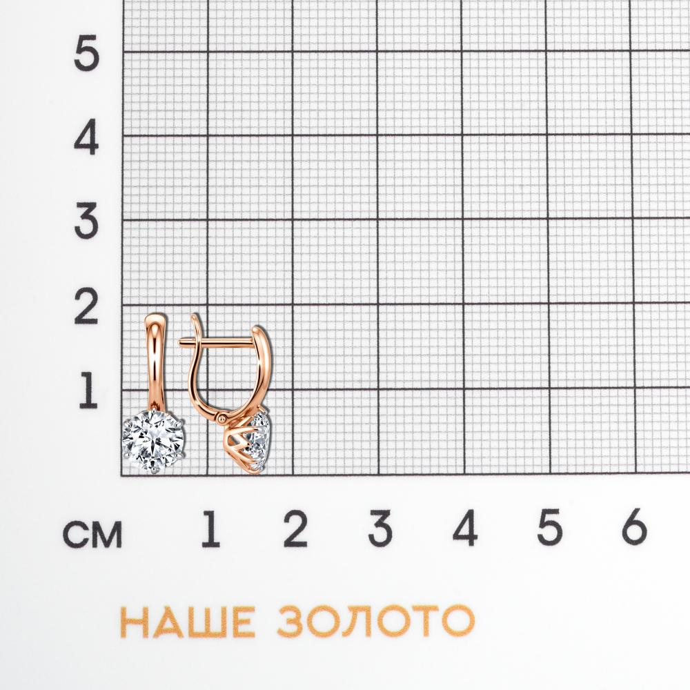 Золотые серьги Sokolov из красного золота 585 пробы со вставками (фианит) ДИ028982
