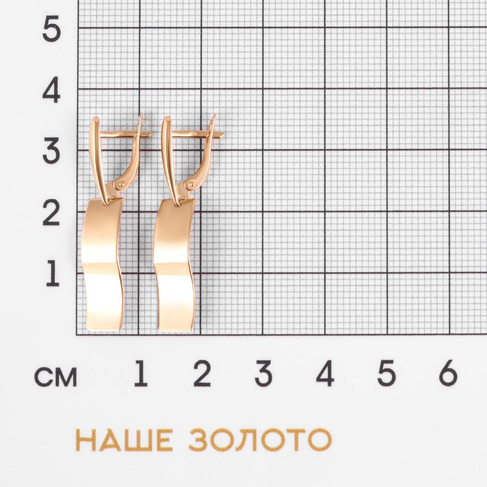 Золотые серьги Аллегро из красного золота 585 пробы 7А21415