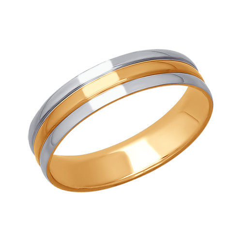 Золотое кольцо обручальное  из красного золота 585 пробы ДИ110162, размеры от 16 до 22