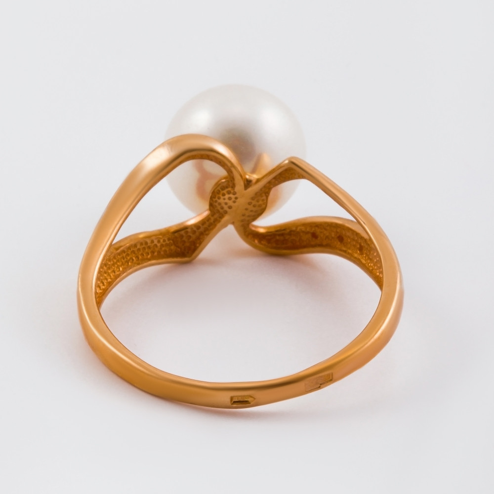 Золотое кольцо Defleur из красного золота 585 пробы  со вставками ( и фианит) ФЖ31360.1, размеры от 16.5 до 19