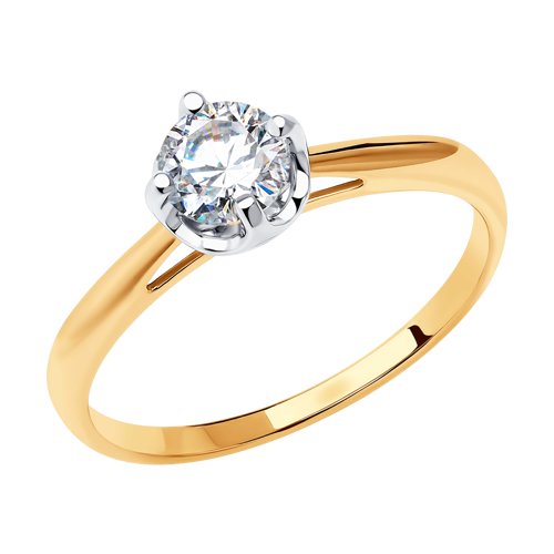 Золотое кольцо с сваровски