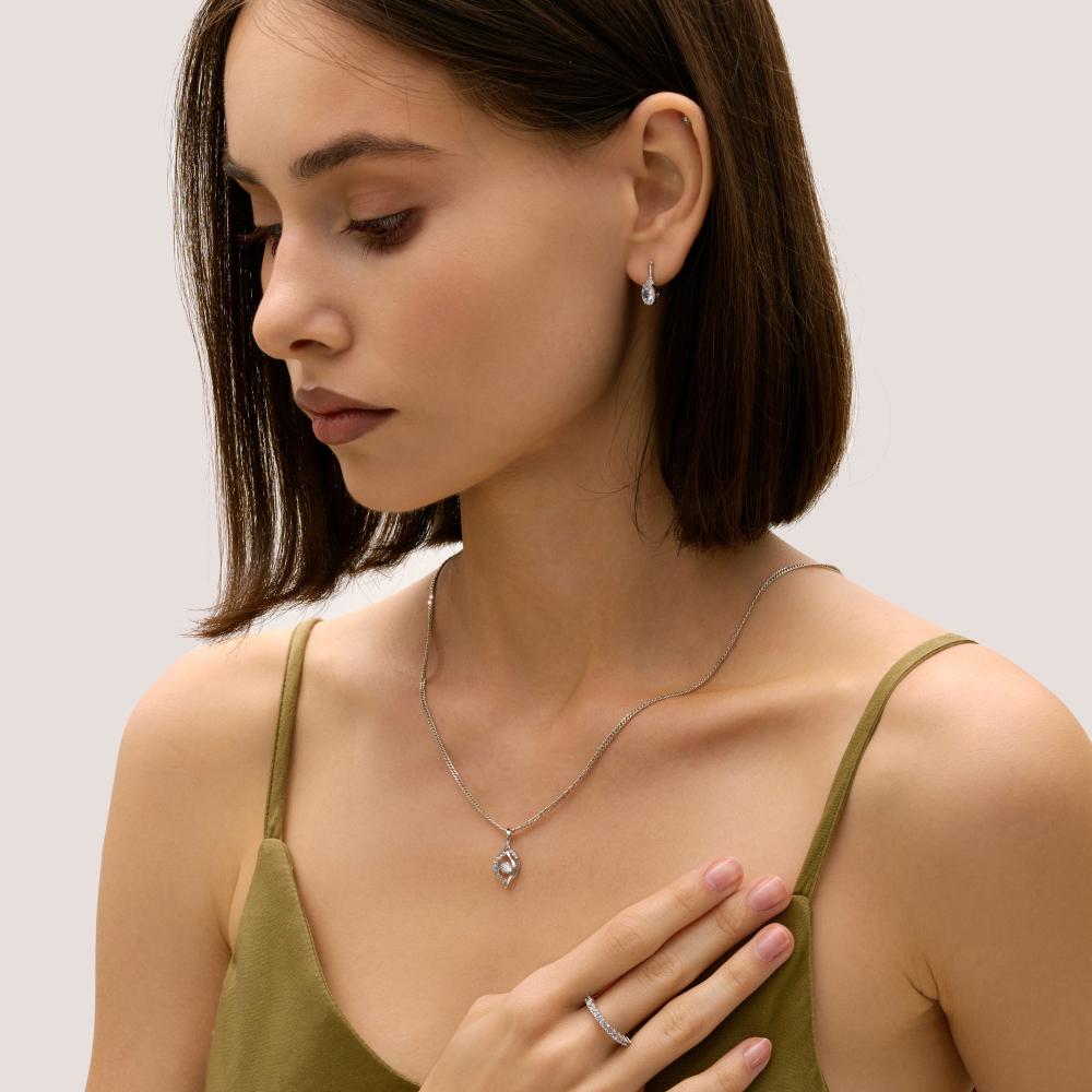 Серебряная подвеска Альфа-карат  со вставками (фианит) КР2137408/91