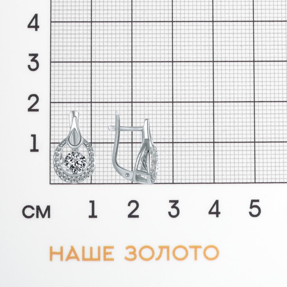 Серебряные серьги Альфа-карат со вставками (фианит) КР2125260/9