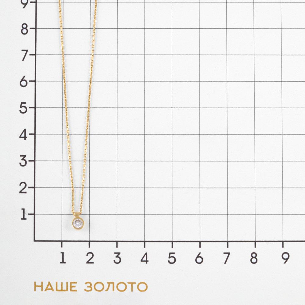 Золотое колье Жасмин из красного золота 585 пробы  со вставками (фианит) ЖН18К45-ФОН0091-У, размеры от 45 до 45