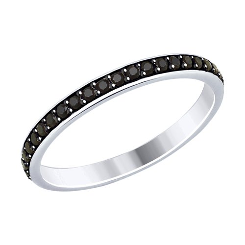 Серебряное кольцо   со вставками (фианит) ДИ94012454, размеры от 17 до 19