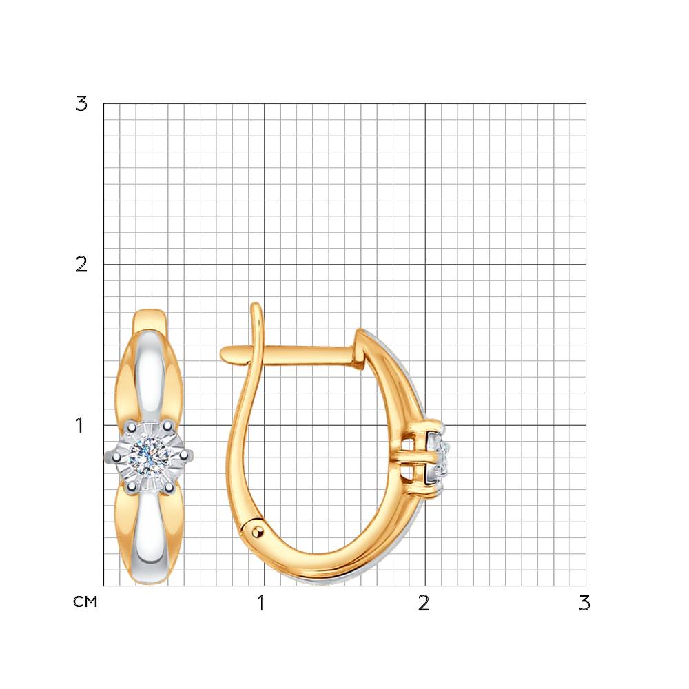Золотые серьги Sokolov из красного золота 585 пробы со вставками из драгоценных камней (бриллиант) ДИ1021099