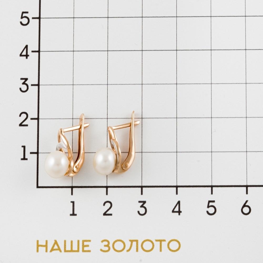 Золотые серьги Прима эксклюзив из красного золота 585 пробы со вставками () ПЭ2901867Р