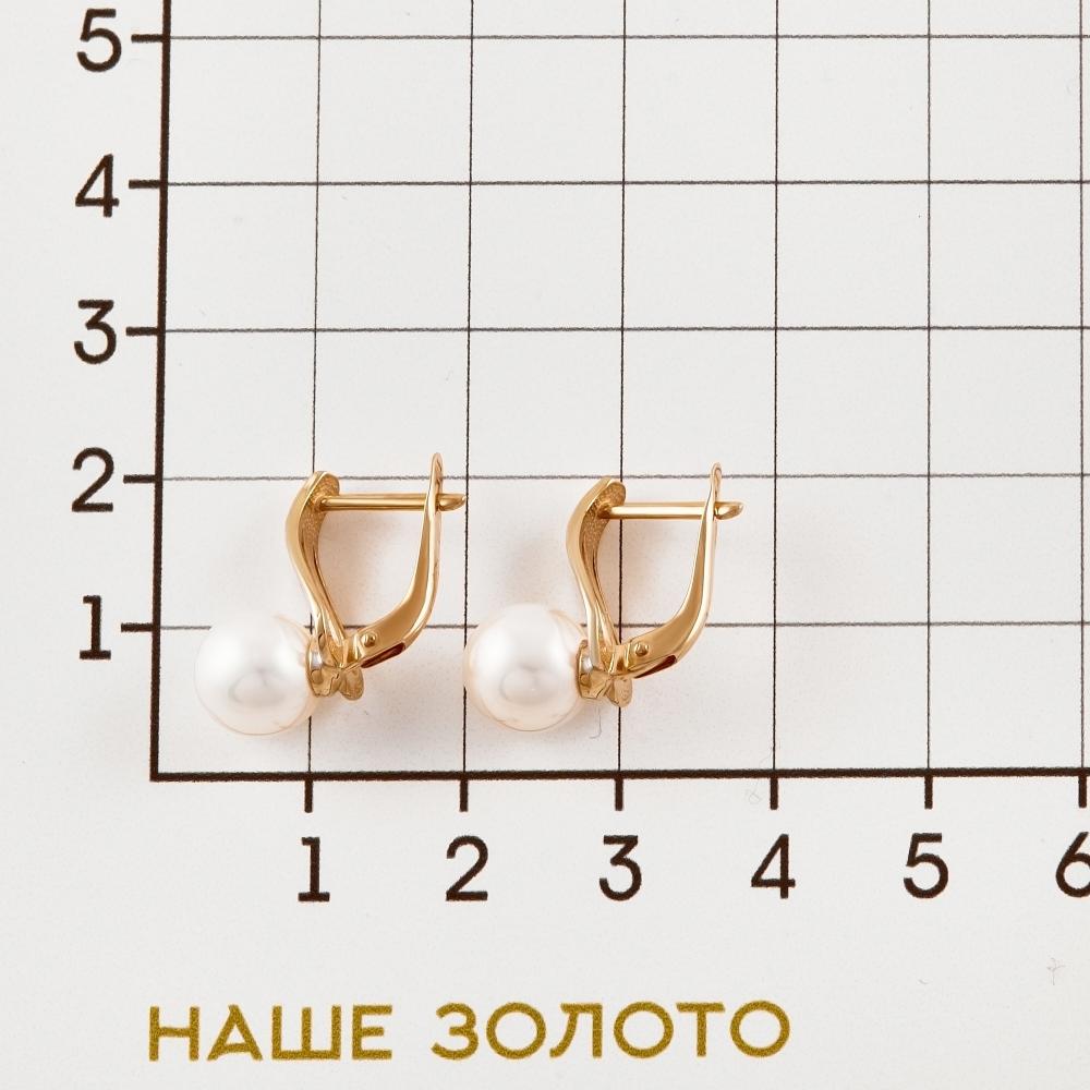 Золотые серьги New gold из красного золота 585 пробы  со вставками () НЮ09389702010050072