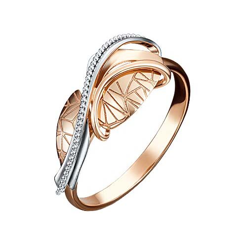 Золотое кольцо Платина (ювелирный завод) из красного золота 585 пробы ПЛ01510300000111065, размеры от 16.5 до 17