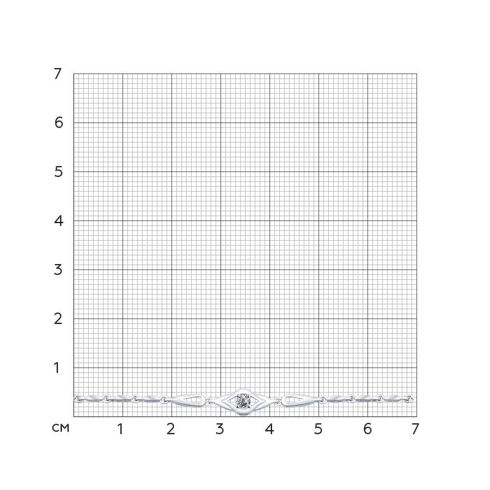 Серебряный браслет декоративный Sokolov  со вставками (фианит) ДИ94050307, размеры от 17 до 19