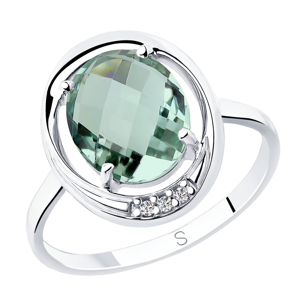 Серебряное кольцо Sokolov  со вставками (фианит и ) ДИ92011799, размеры от 16.5 до 18.5