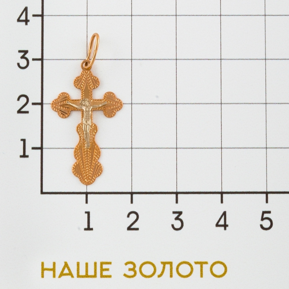 Золотой крест Голден глоб из красного золота 585 пробы ГГ102ИХ260403