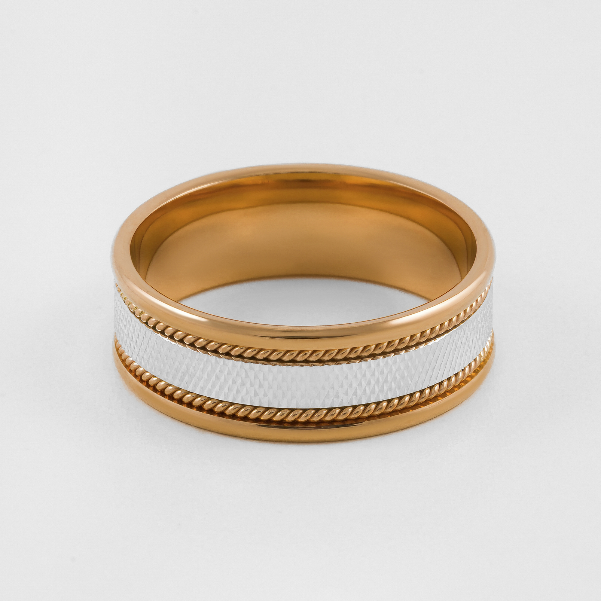 Золотое кольцо обручальное Веско из красного золота 585 пробы 7ВЗЛ0901, размеры от 16 до 20.5