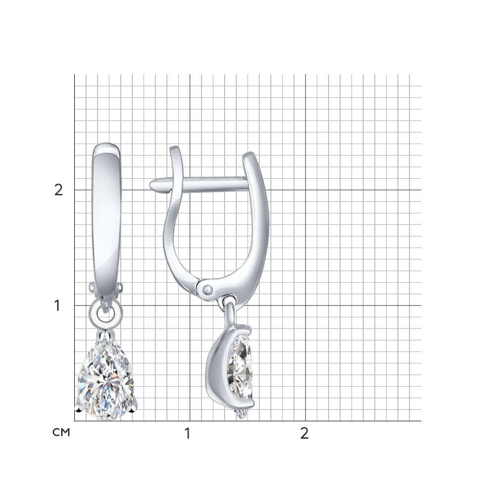 Серебряные серьги подвесные Sokolov  со вставками (фианит) ДИ94021997