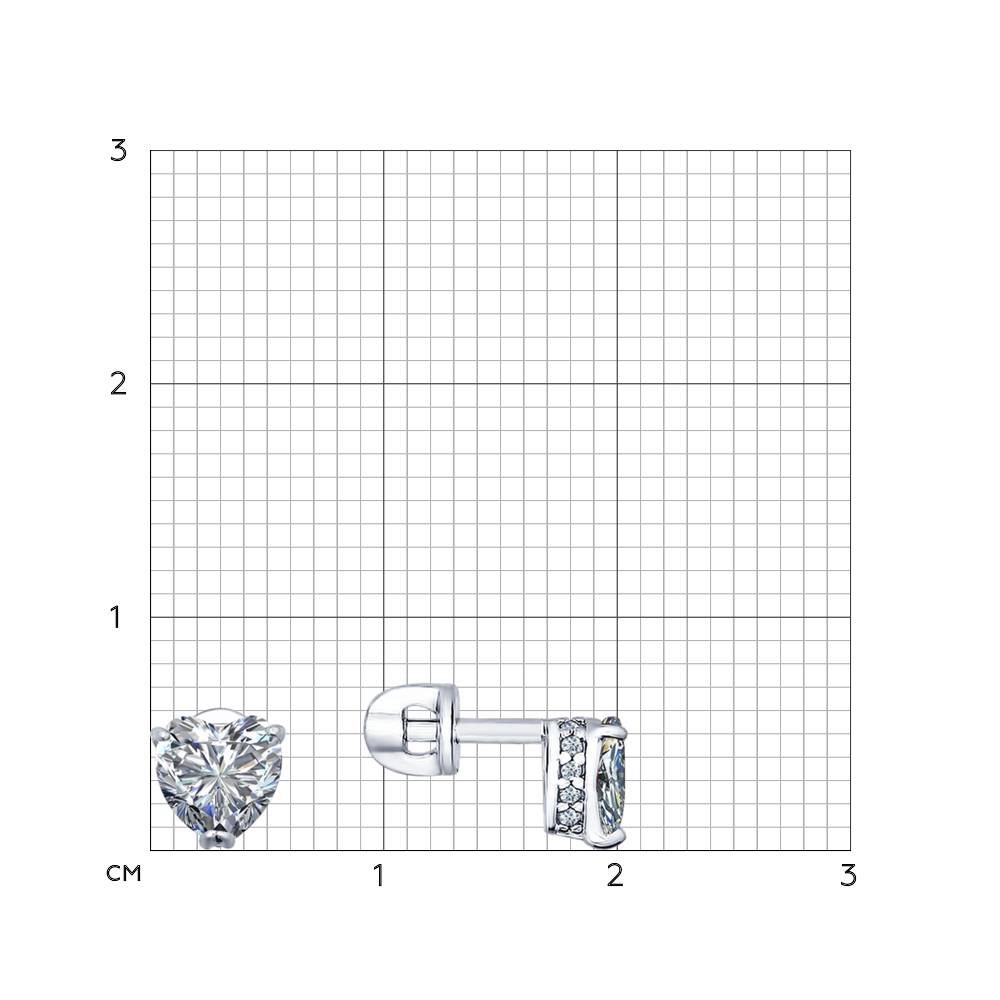 Серебряные серьги гвоздики Sokolov  со вставками (фианит) ДИ94021742