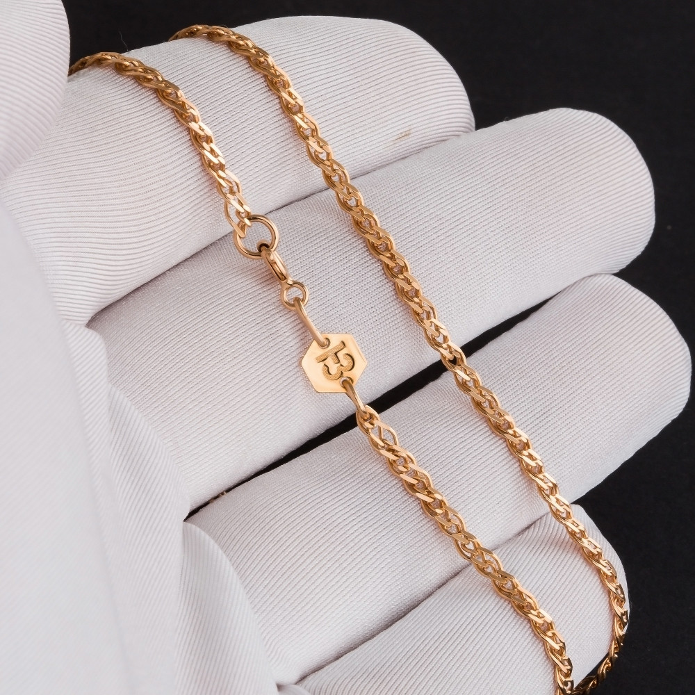 Золотая цепочка Доминант из красного золота 585 пробы 2ДЦ605001, размеры от 40 до 60