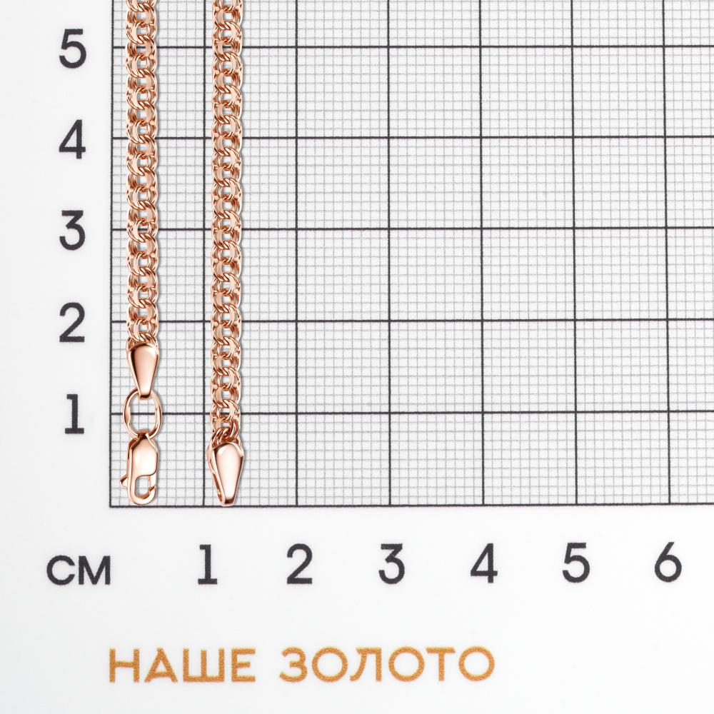 Золотая цепочка Красное голд из красного золота 585 пробы 1ФЦ105, размеры от 40 до 65