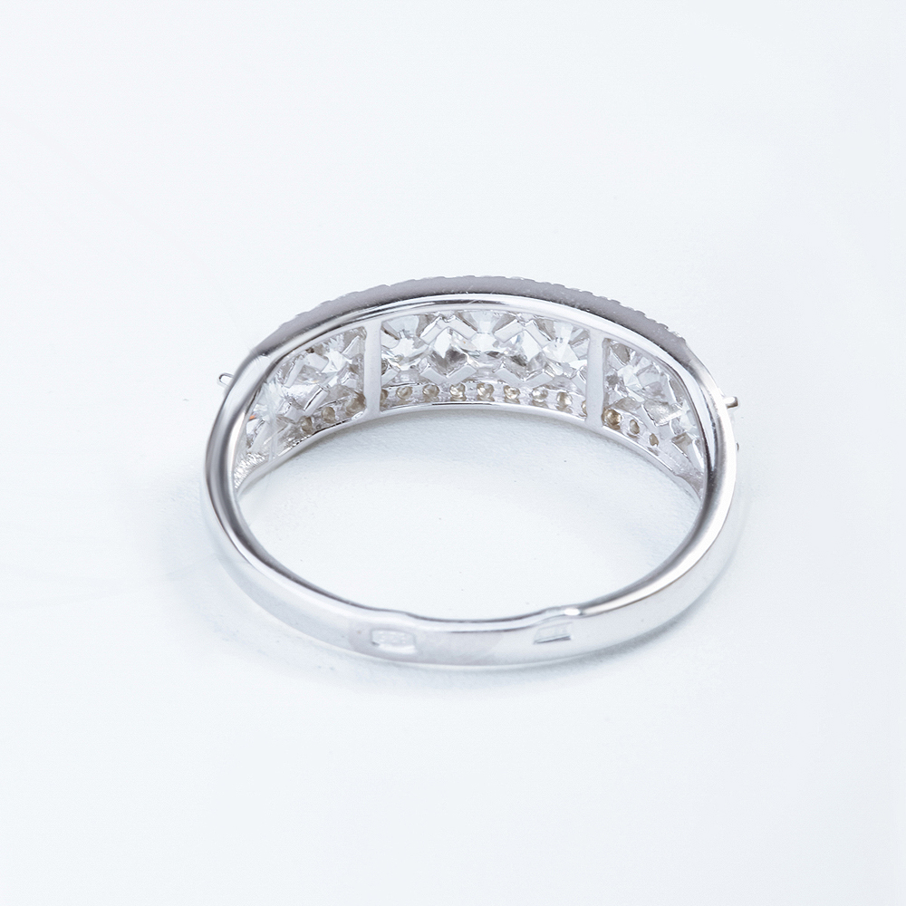 Серебряное кольцо Efremof  со вставками (фианит и ) ЮП1010015202, размеры от 16.5 до 20