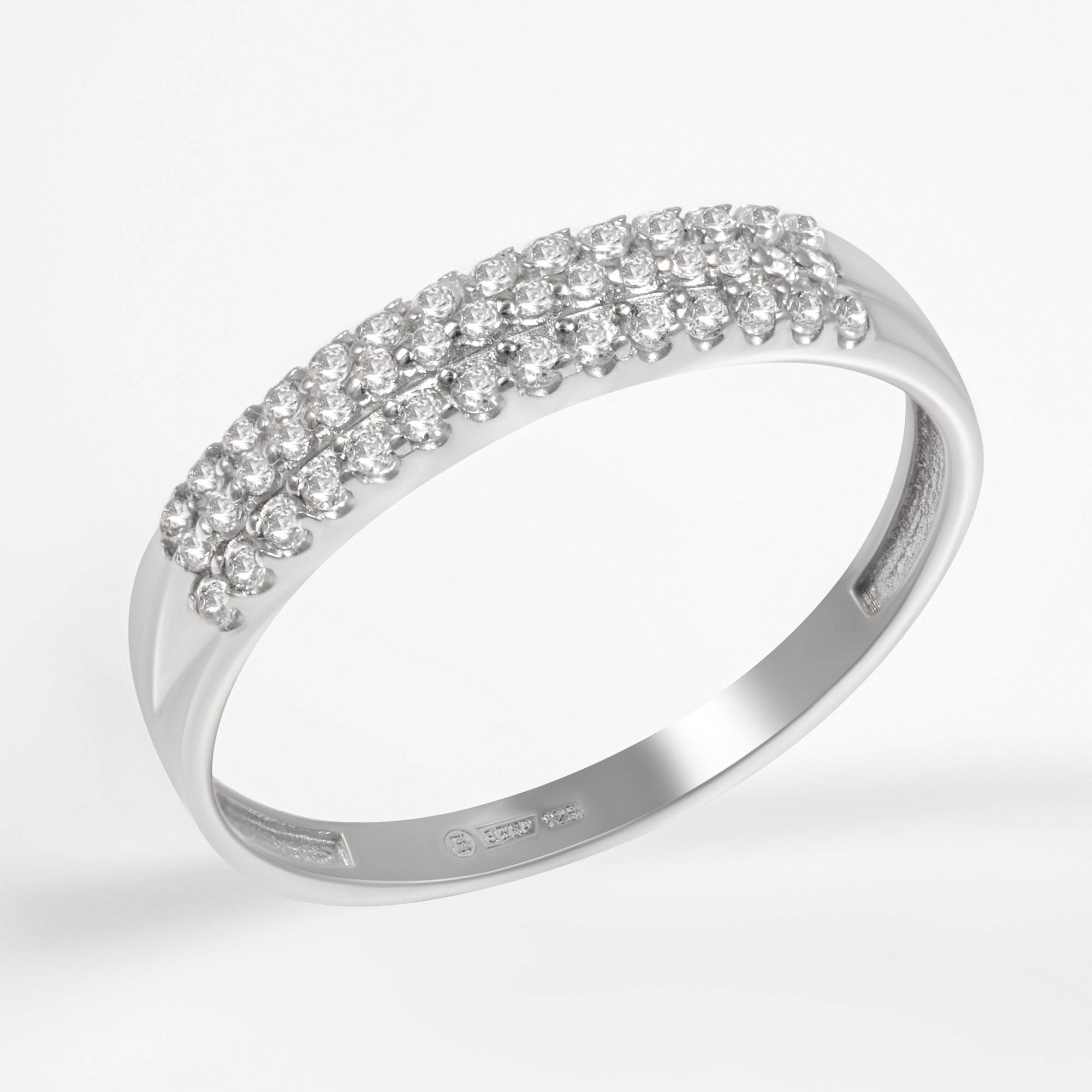 Серебряное кольцо Efremof  со вставками (фианит) ЮП1010015897, размеры от 16.5 до 19.5