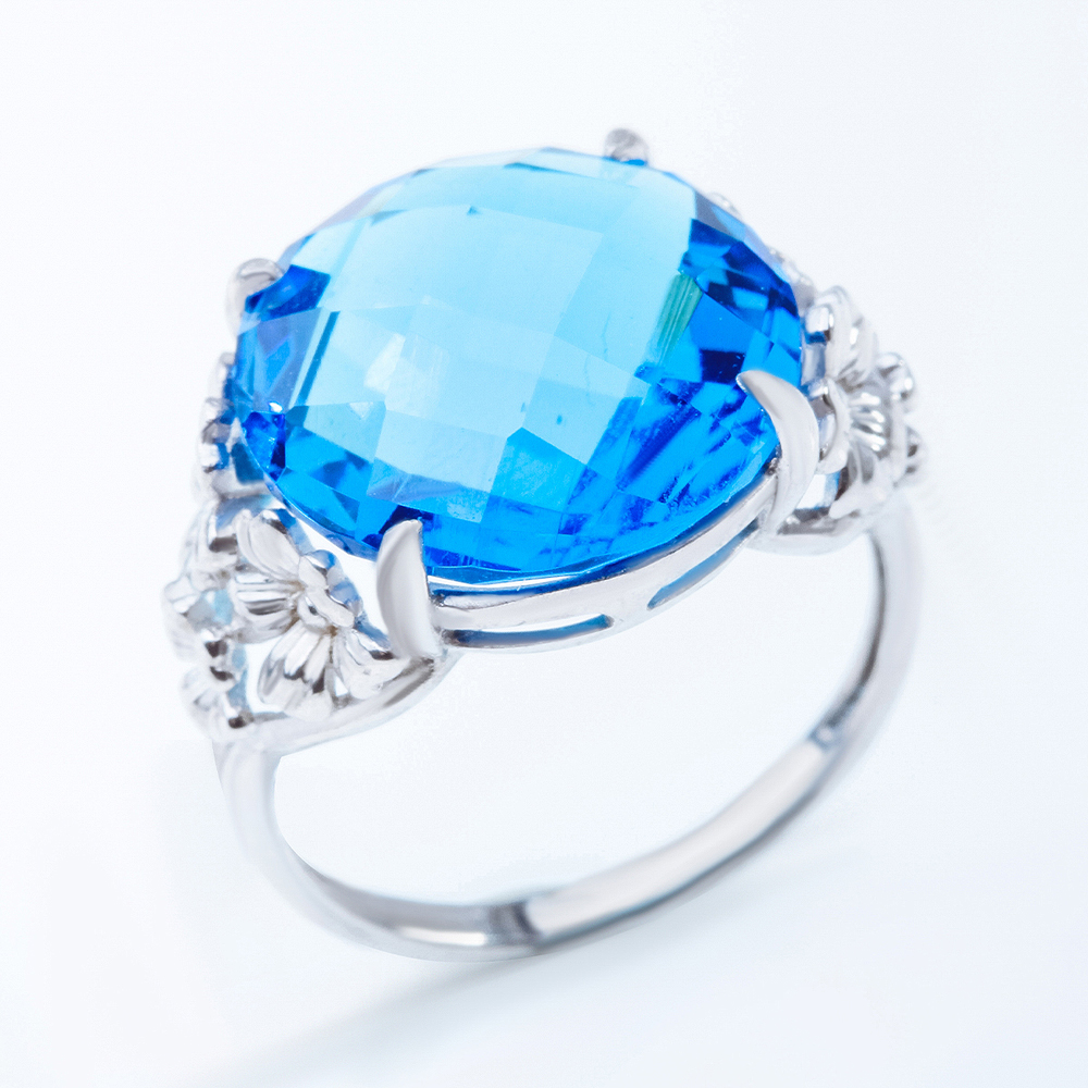 Серебряное кольцо с ювелирным стеклом