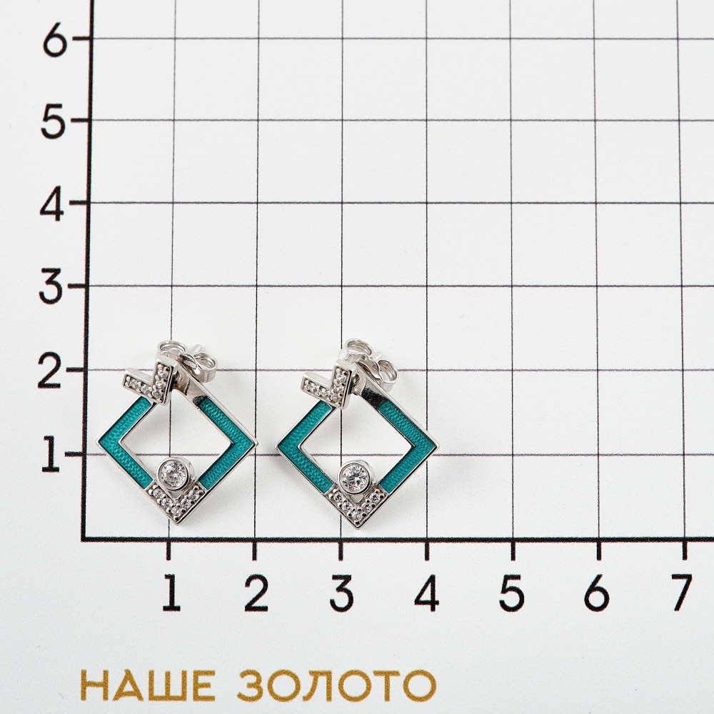 Серебряные серьги гвоздики Sokolov  со вставками (фианит) ДИ94024215