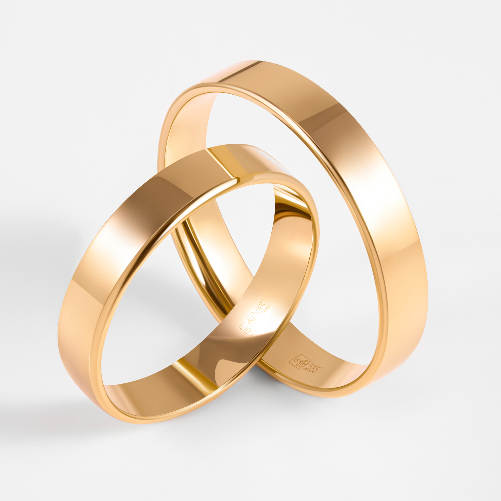 Золотое кольцо обручальное Невскийтехнолзавод из красного золота 585 пробы 8Н1131089, размеры от 15 до 23.5