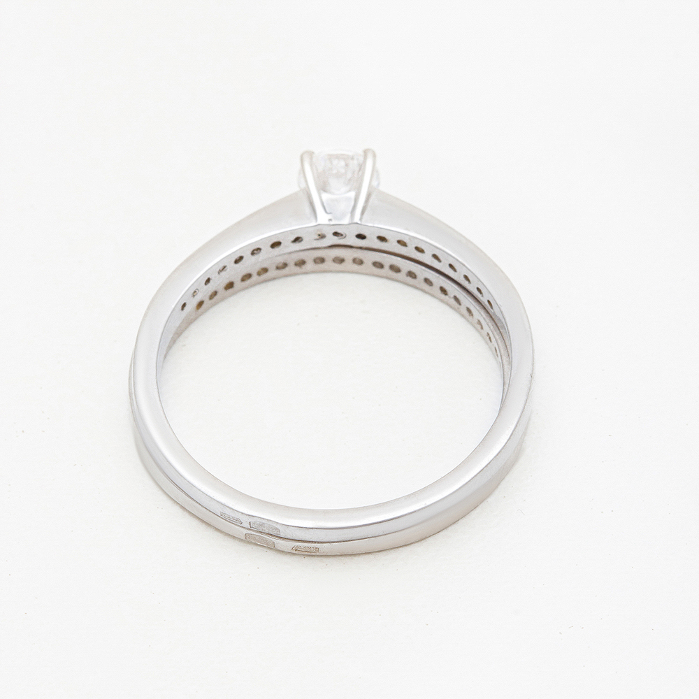 Серебряное кольцо Золотая подкова  со вставками (фианит) ЯВ821309С, размеры от 17 до 21