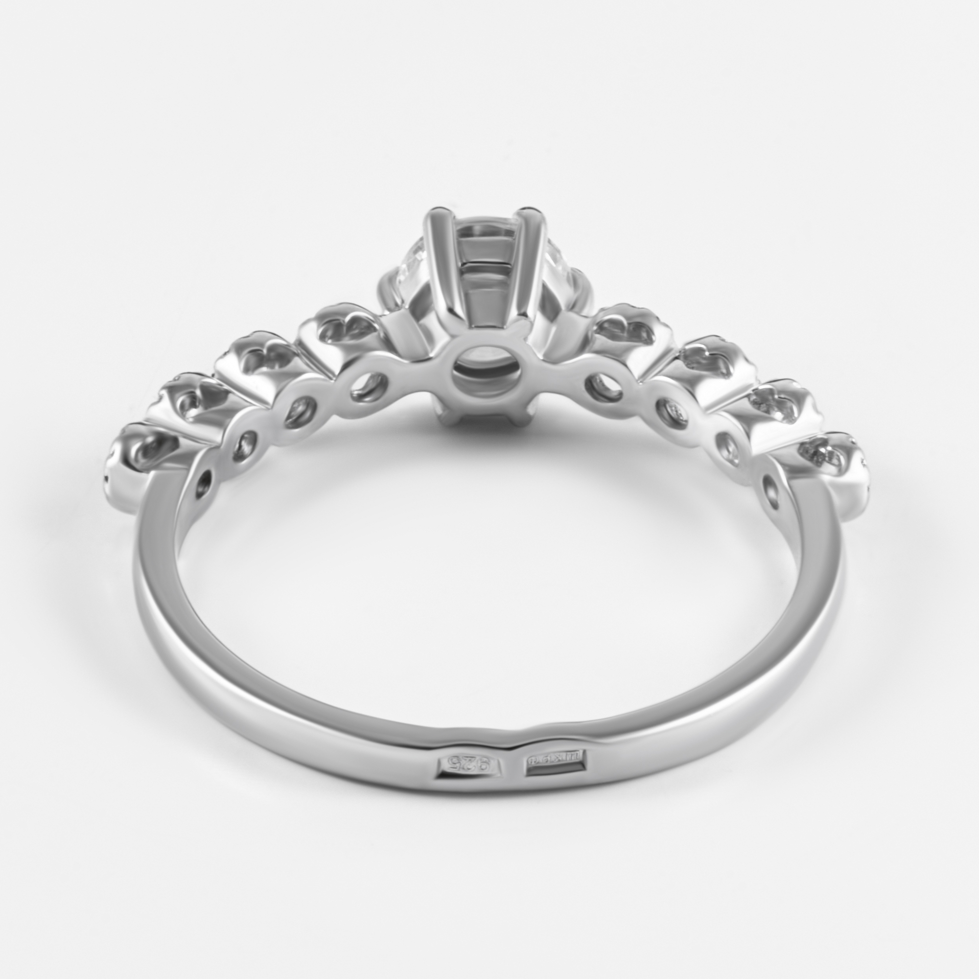 Серебряное кольцо Золотая подкова  со вставками (фианит) ЯВ821280С, размеры от 15 до 20