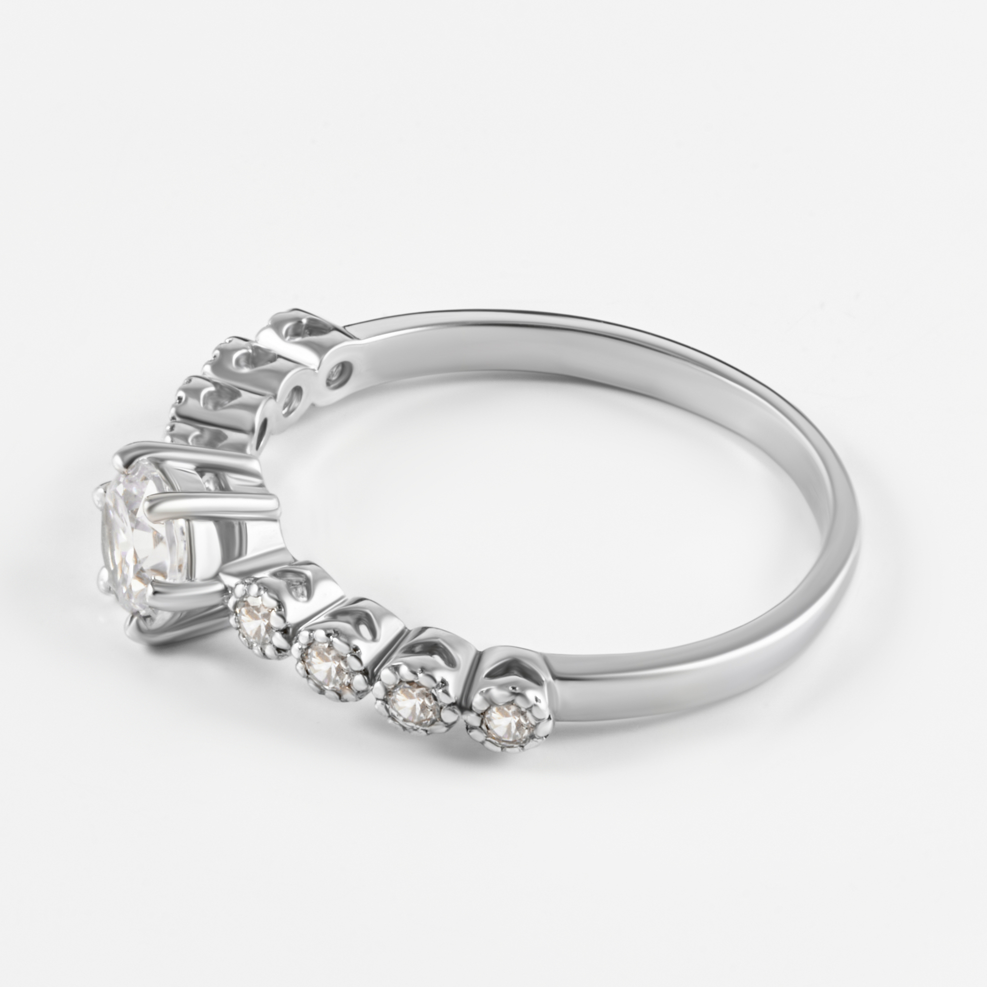 Серебряное кольцо Золотая подкова  со вставками (фианит) ЯВ821280С, размеры от 15 до 20