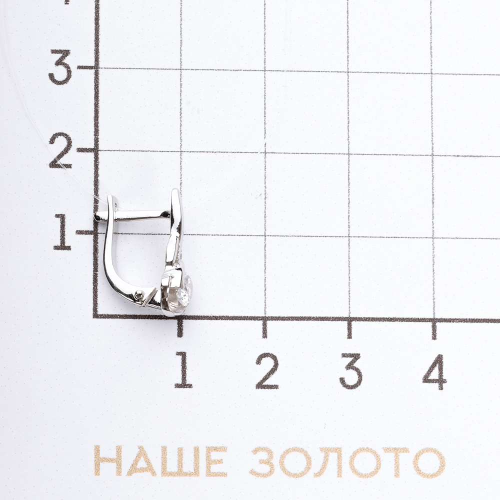 Серебряные серьги Золотая подкова  со вставками (фианит) ЯВ831289С