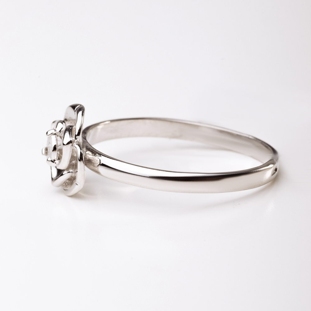 Серебряное кольцо Золотая подкова  со вставками (фианит) ЯВ821428С, размеры от 16 до 18