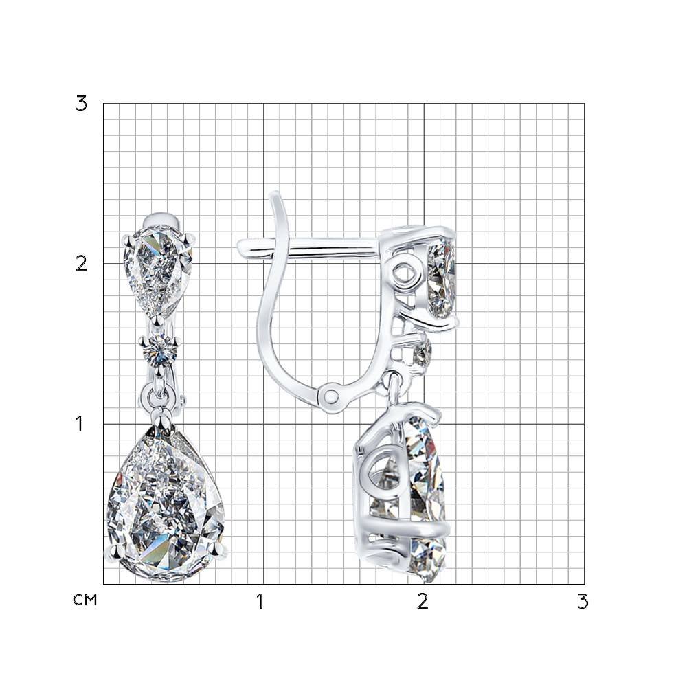 Серебряные серьги подвесные Sokolov  со вставками (фианит) ДИ94021931