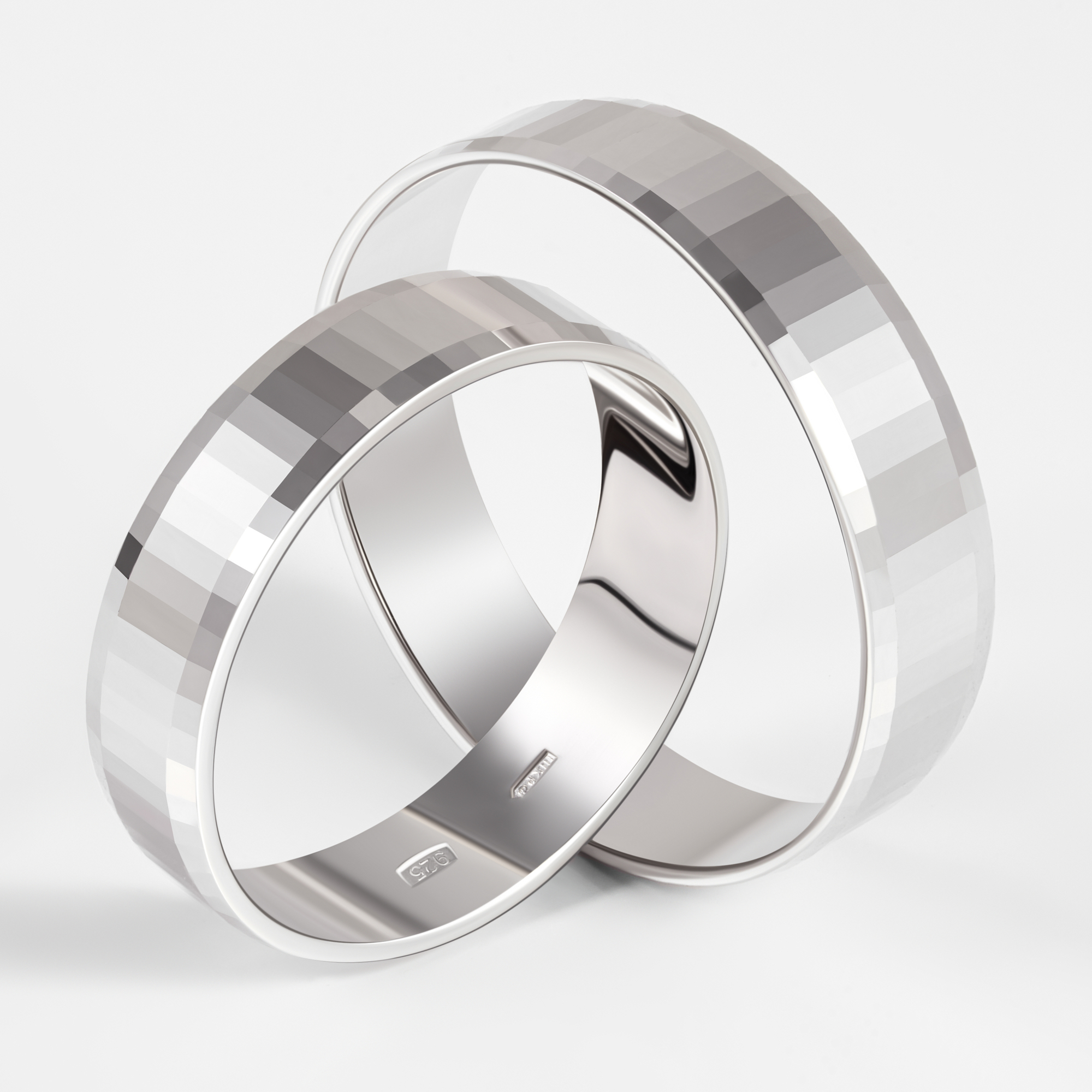 Серебряное кольцо обручальное Золотая подкова ЯВ821423-50/1С, размеры от 16 до 22.5