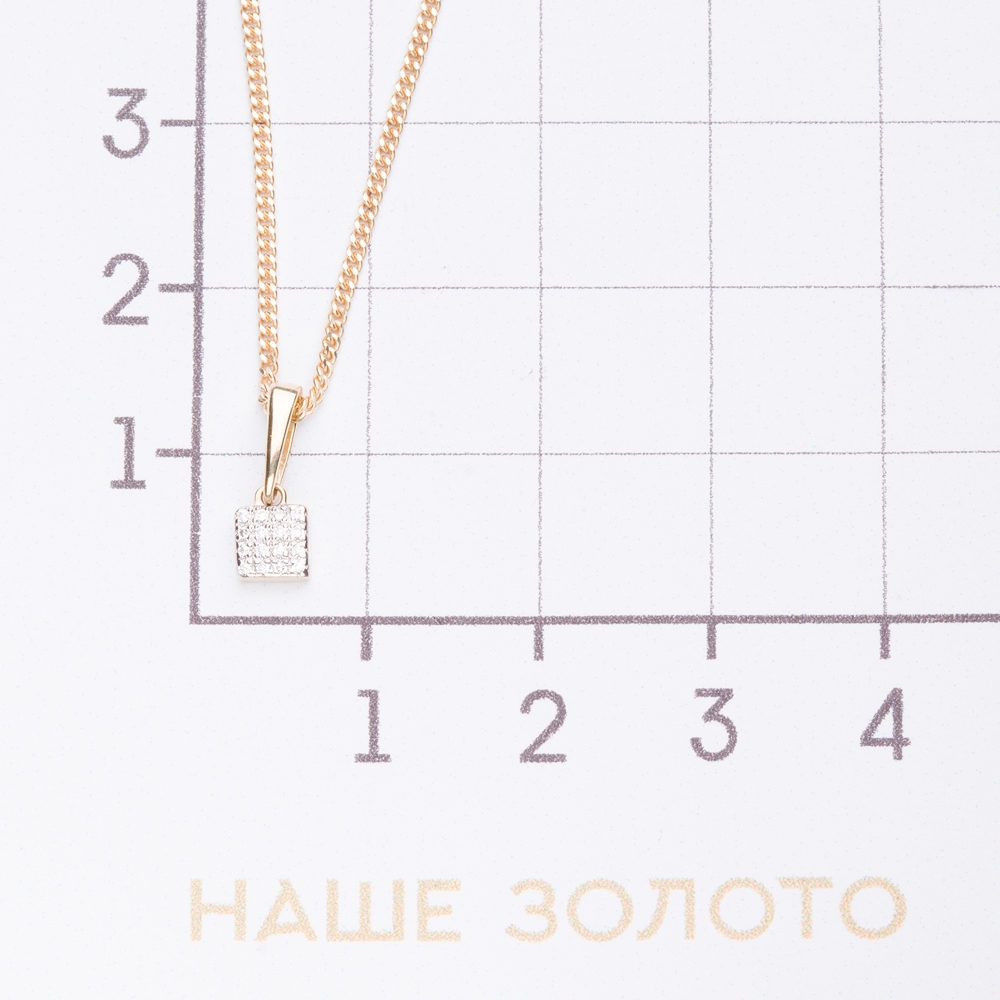 Золотое колье Ювелирные традиции из красного золота 585 пробы  со вставками (фианит) ЮИКл332-027, размеры от 45 до 45