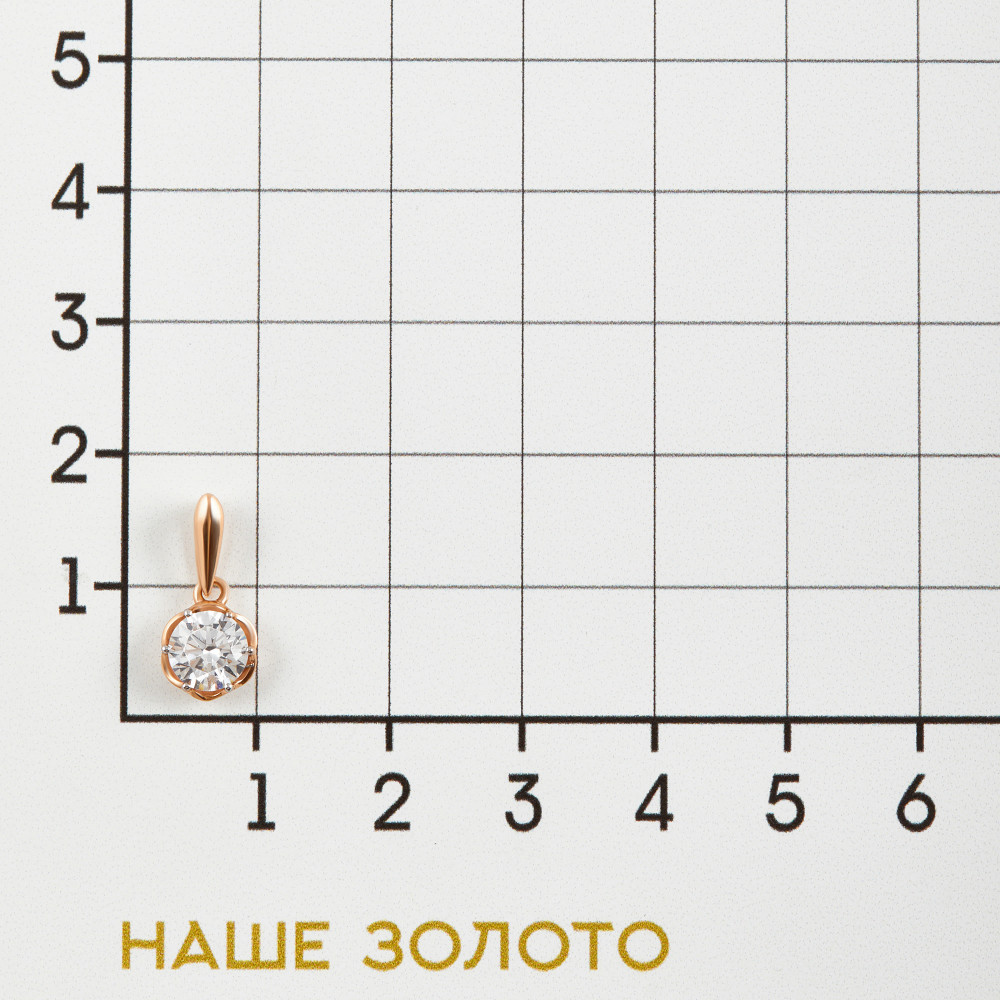 Золотая подвеска Sokolov из красного золота 585 пробы  со вставками (сваровски) ДИ81030025