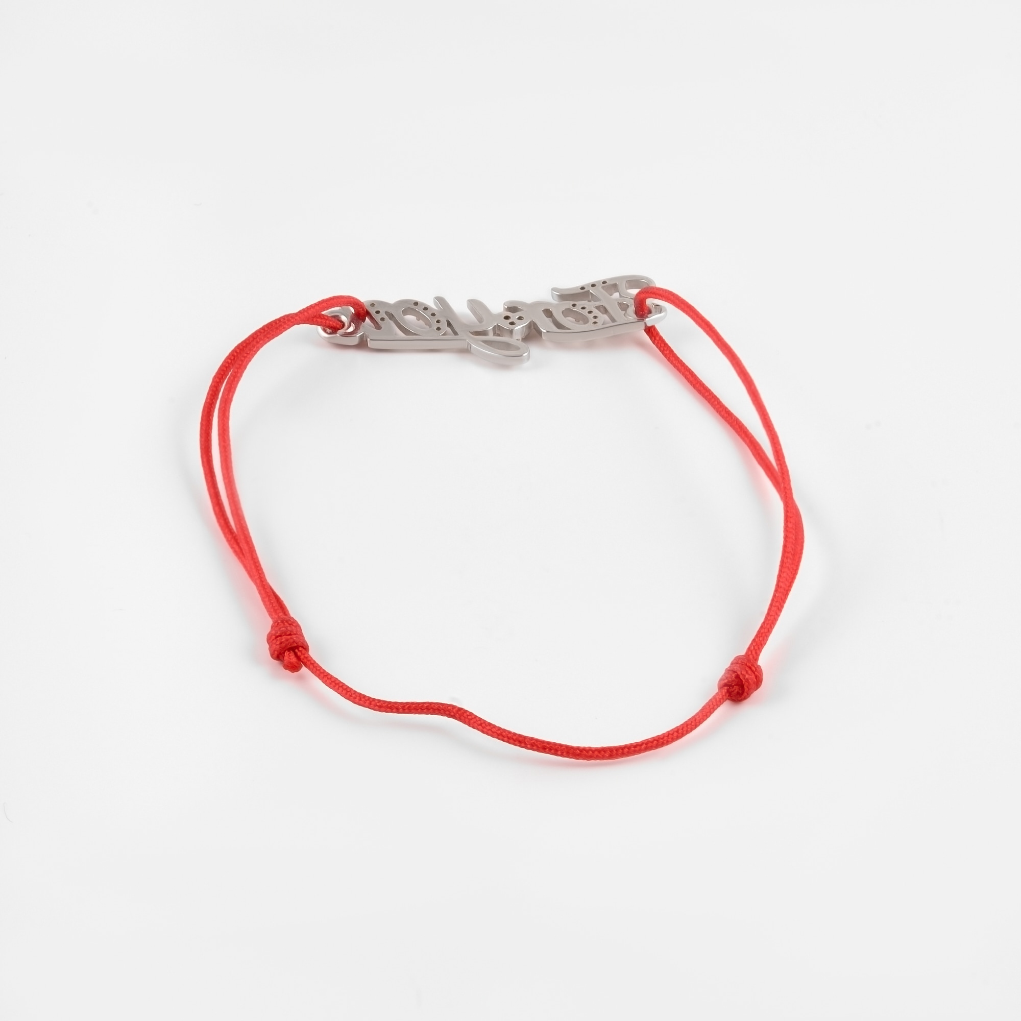 Серебряный браслет красная нить Efremof  со вставками (фианит) ЮП1410011313, размеры от 16 до 18