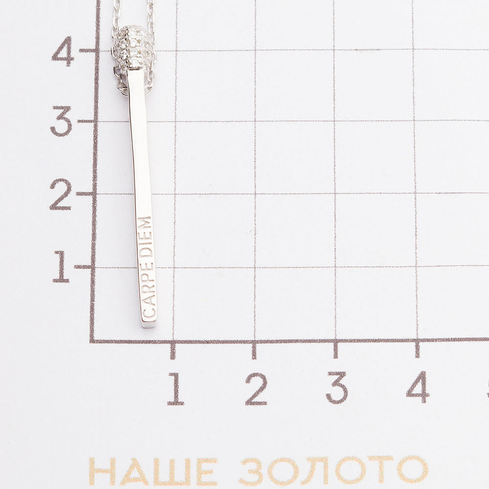 Серебряное колье Серебряные крылья  со вставками (фианит) СЫ25ЦАРПЕДИЕМА127, размеры от 40 до 41