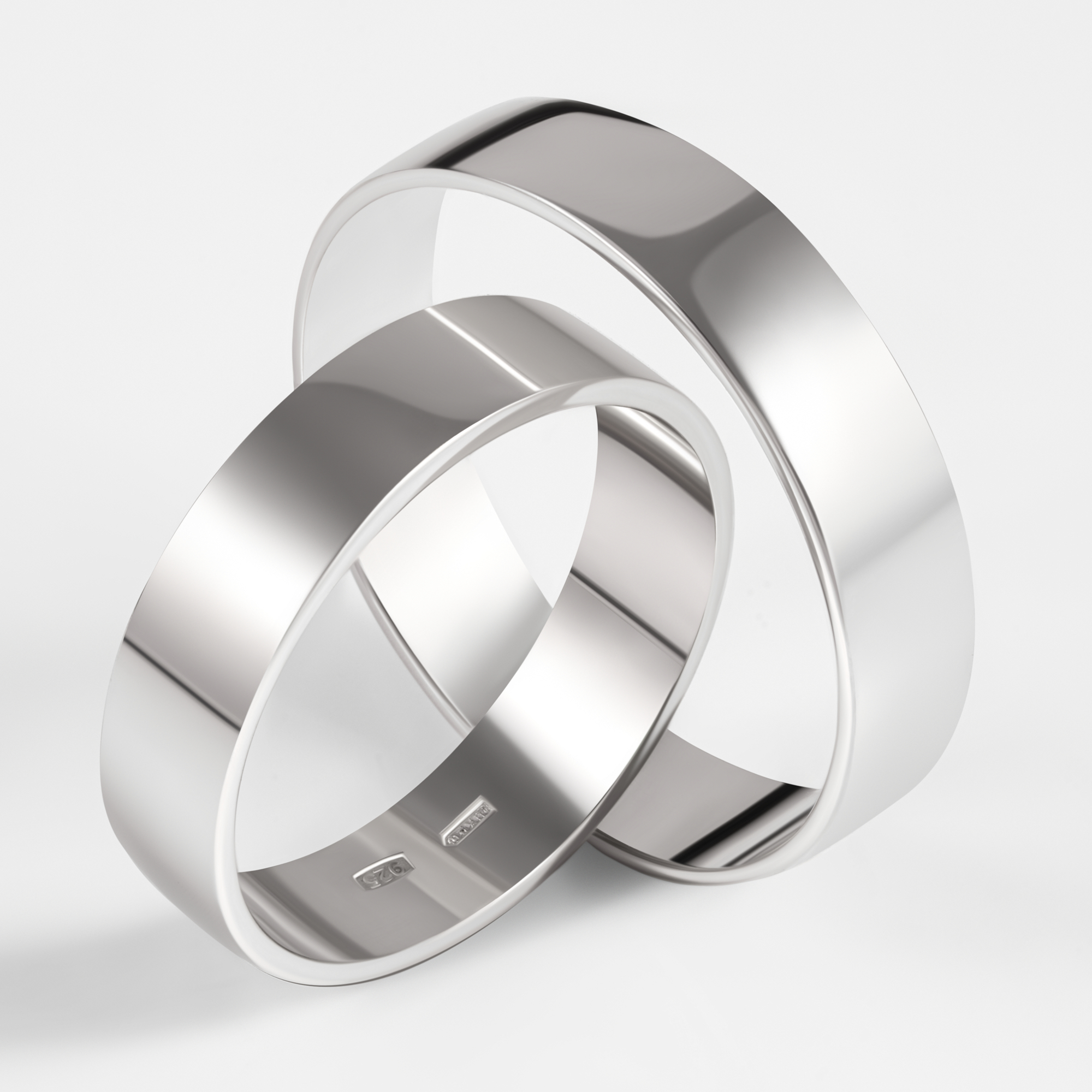 Серебряное кольцо обручальное Золотая подкова ЯВ821423-50С, размеры от 16 до 22.5