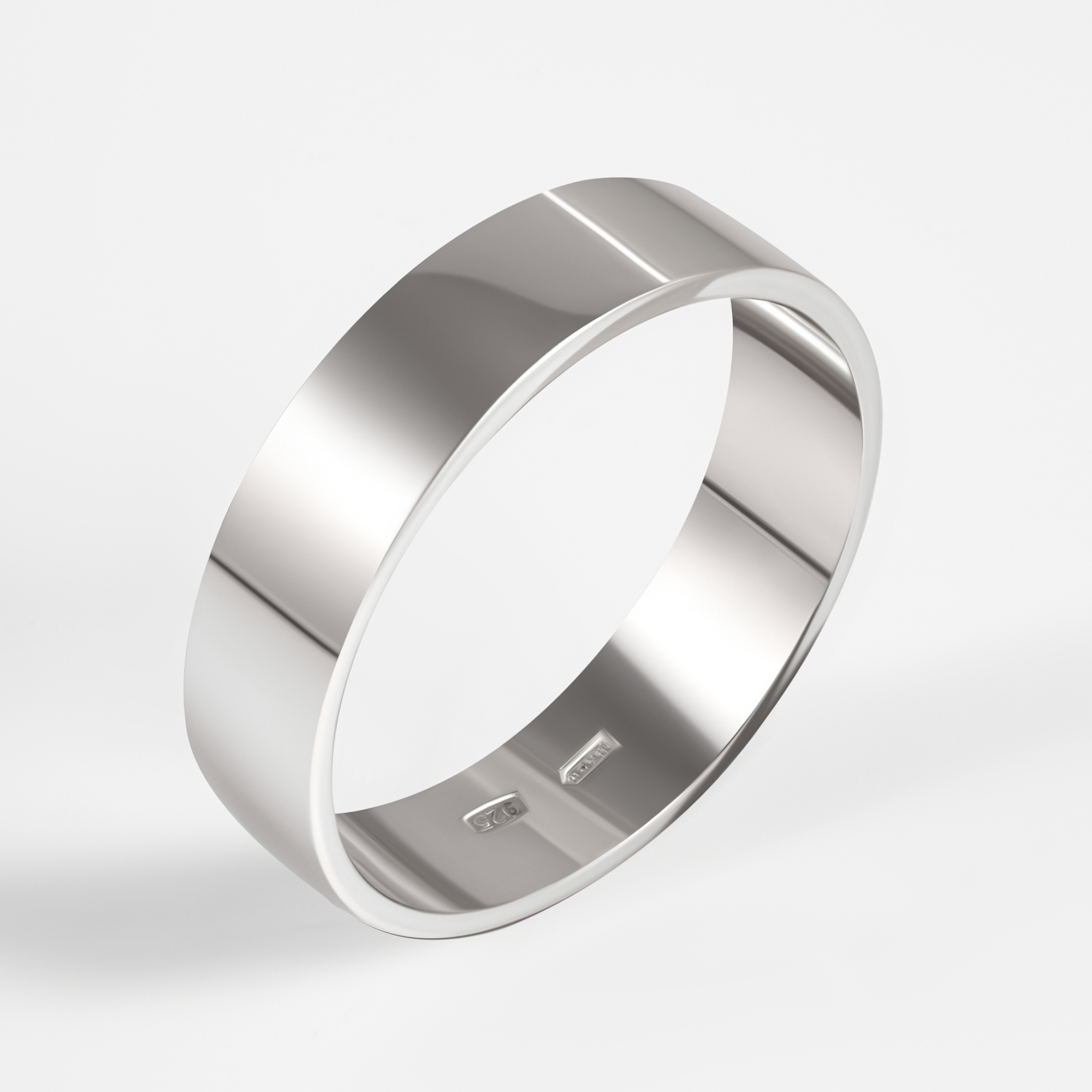 Серебряное кольцо обручальное Золотая подкова ЯВ821423-50С, размеры от 16 до 22.5