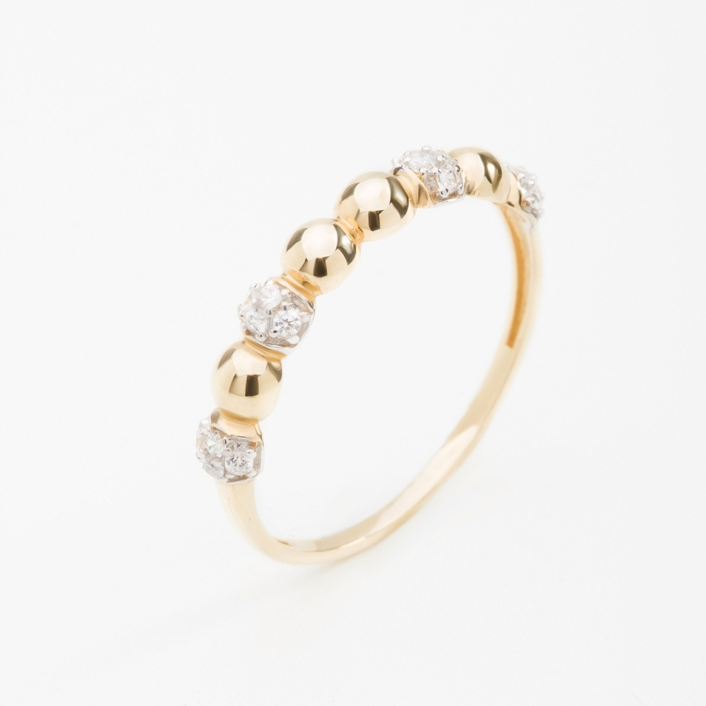 Золотое кольцо Vangold из красного золота 585 пробы  со вставками (фианит) ЛД0101010023138, размеры от 17 до 18