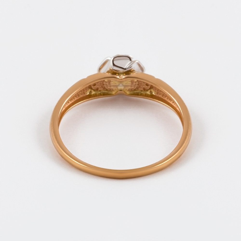 Золотое кольцо Империал из красного золота 585 пробы со вставками из драгоценных камней (бриллиант) ИМК0203-120, размеры от 15 до 19.5